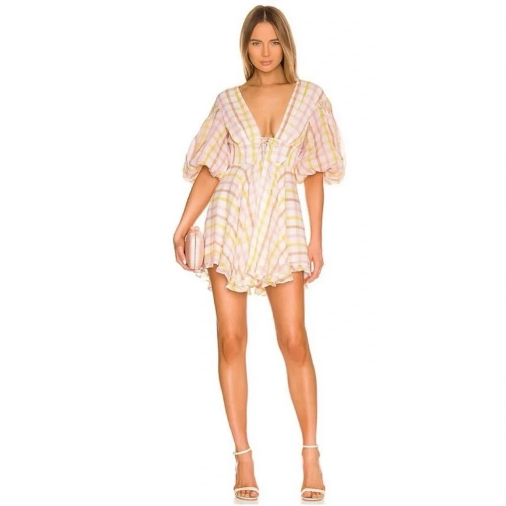 For Love & Lemons Rue Puff Sleeve Mini Dress - Picture 5 of 12